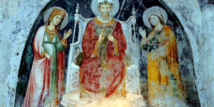 Cattedrale di Anagni, affresco con San Pietro di Anagni (Foto Web)