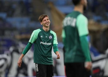 Jan Ziolkowski in allenamento con il Legia Varsavia (Foto Ansa)