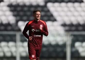 Sebastian Szymanski in allenamento con la Nazionale polacca (Foto Ansa)