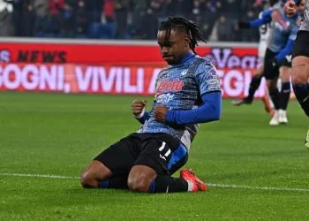 L'esultanza di Lookman dopo un gol con l'Atalanta (Foto Ansa)