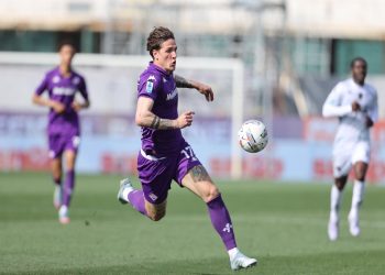 Nicolò Zaniolo in azione con la Fiorentina (Foto Ansa)