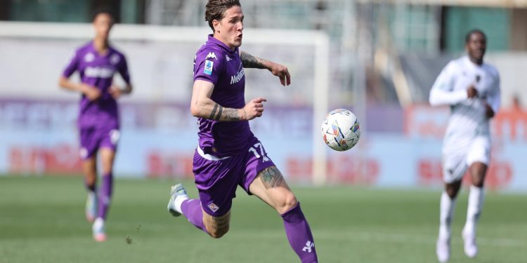 Nicolò Zaniolo in azione con la Fiorentina (Foto Ansa)