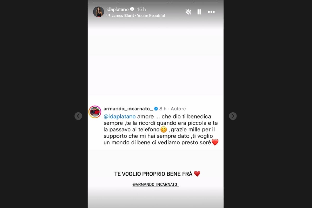 ida platano armando incarnato messaggio dopo uomini e donne