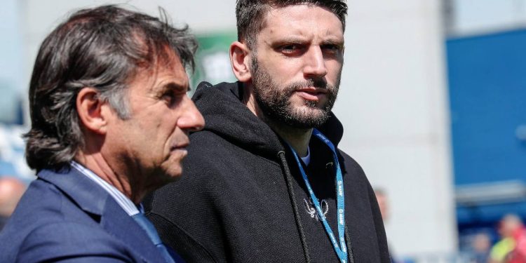 L'ad Giovanni Carnevali e Domenico Berardi, capitano del Sassuolo (Foto Ansa)