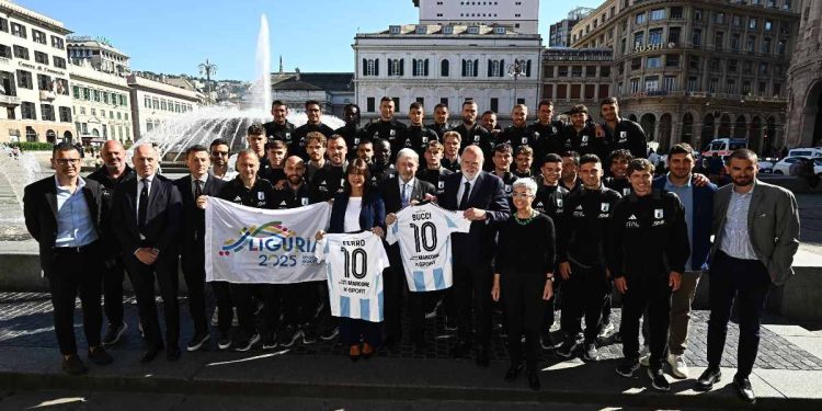 L'Entella dopo la promozione in Serie B (Foto Ansa)