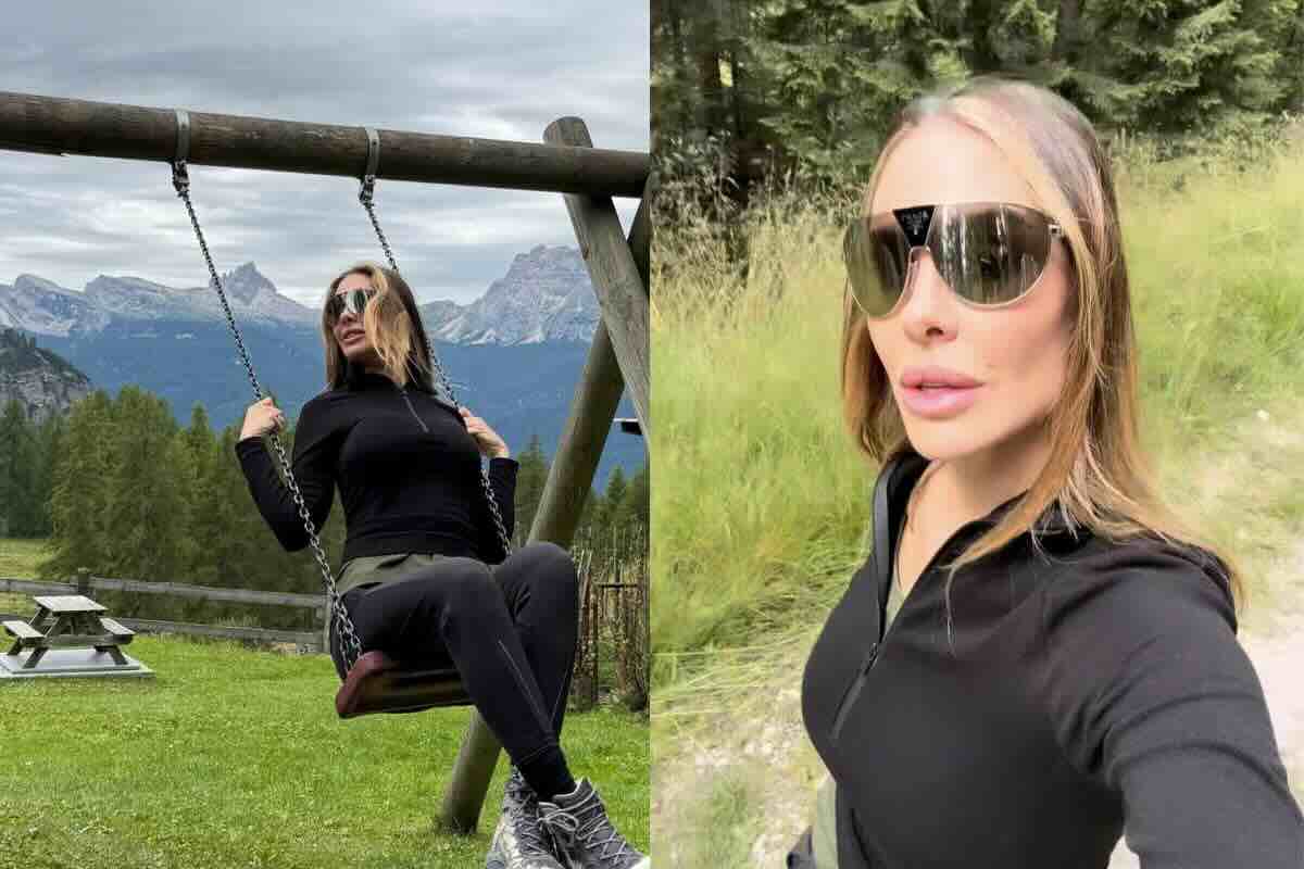 ilary blasi outfit in montagna