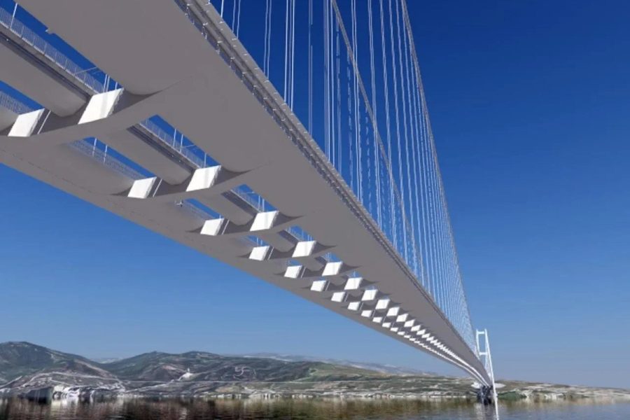 Il ponte sullo Stretto (rendering) (Foto: ANSA)