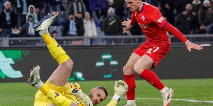 David De Gea e Robin Gosens con la Fiorentina (Foto ANSA)