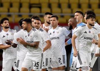 L'esultanza del Qarabag (Foto ANSA)