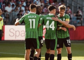 Il Sassuolo in amichevole (da facebook.com/officialsassuolocalcio)