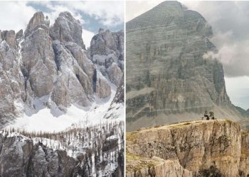 Due foto tratte dal volume "Dolomiti. Un paesaggio tutelato" (foto da marsilioarte.it)