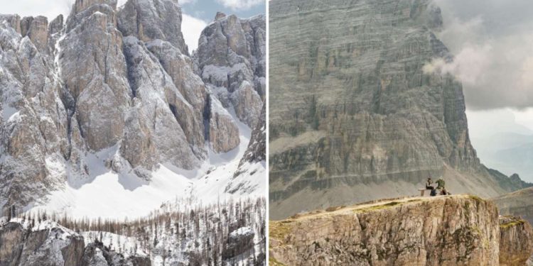 Due foto tratte dal volume "Dolomiti. Un paesaggio tutelato" (foto da marsilioarte.it)