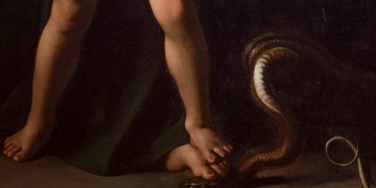 La Madonna dei Palafrenieri di Caravaggio, particolare