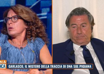 Antonio De Rensis e Ilaria Cavo: scontro a Zona Bianca su Garlasco (Foto: Rete 4)