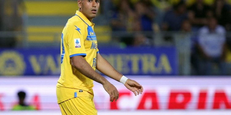 Walid Cheddira ai tempi del Frosinone (Foto Ansa)