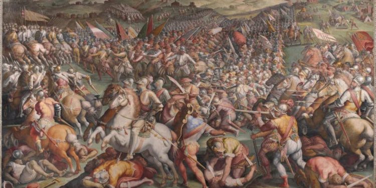 La Battaglia di Anghiari dipinta da Vasari