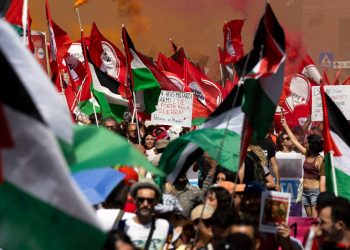 Corteo pro-pal e Potere al popolo, Roma, 21 giugno 2025 (Ansa)