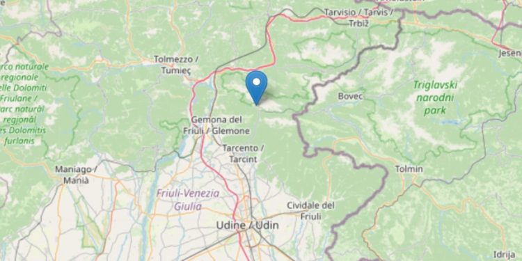 Terremoto oggi a Udine