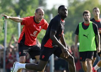 Il Milan si allena agli ordini di Massimiliano Allegri (Foto ANSA)