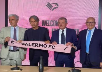 La presentazione di Filippo Inzaghi come nuovo allenatore del Palermo (Foto Ansa)