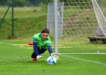Massimo Pessina in allenamento con il Bologna (da Facebook)