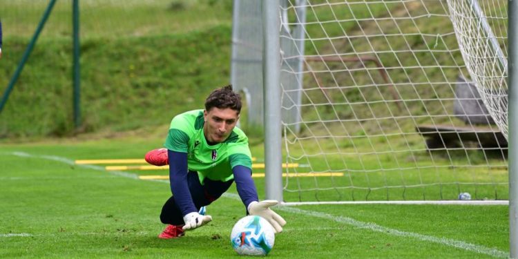 Massimo Pessina in allenamento con il Bologna (da Facebook)