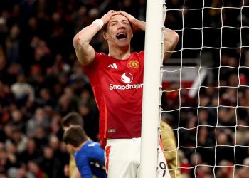 La disperazione di Rasmus Hojlund con il Manchester United (Foto ANSA)