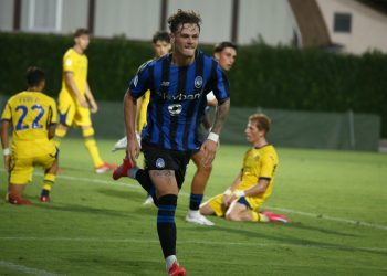 Nicolò Baldo esulta con l'Atalanta Primavera (da Facebook)