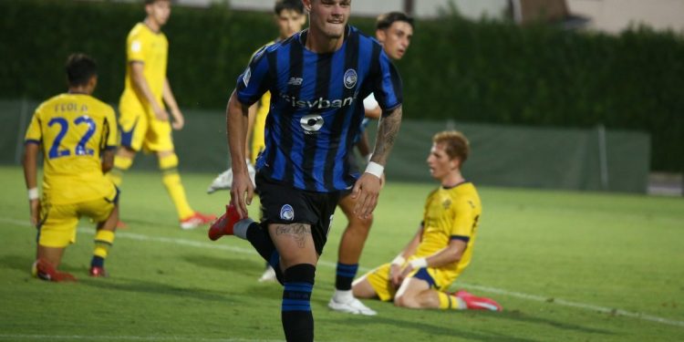 Nicolò Baldo esulta con l'Atalanta Primavera (da Facebook)