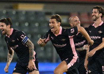 L'esultanza del Palermo in Coppa Italia (da facebook.com/palermofficial)