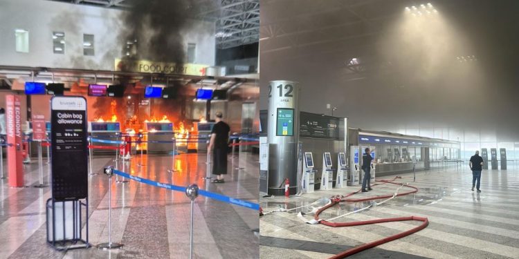 Incendio al Terminal 1 di Malpensa