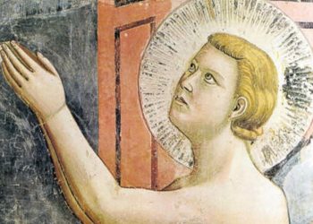 Giotto, Storie di San Francesco, "La rinuncia ai beni paterni" (1290-95, particolare)