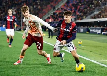 Un'immagine di un Roma-Bologna, le nostre due rappresentanti in Europa League (Foto Ansa)