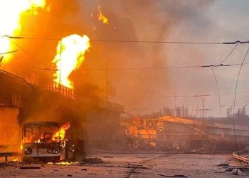 Dopo un attacco russo alla centrale idroelettrica di Dnipro,  22 marzo 2024 (TELEGRAM/ FORZE ARMATE UCRAINE)