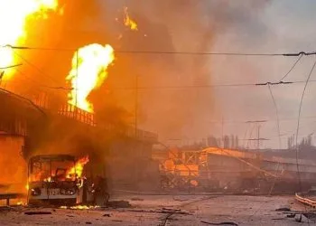 Dopo un attacco russo alla centrale idroelettrica di Dnipro,  22 marzo 2024 (TELEGRAM/ FORZE ARMATE UCRAINE)