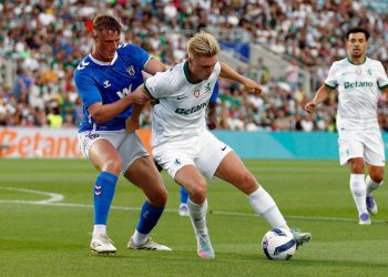 Conrad Harder con lo Sporting Lisbona (Foto ANSA)