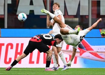 Il gol di Federico Bonazzoli in Milan Cremonese (Foto ANSA)