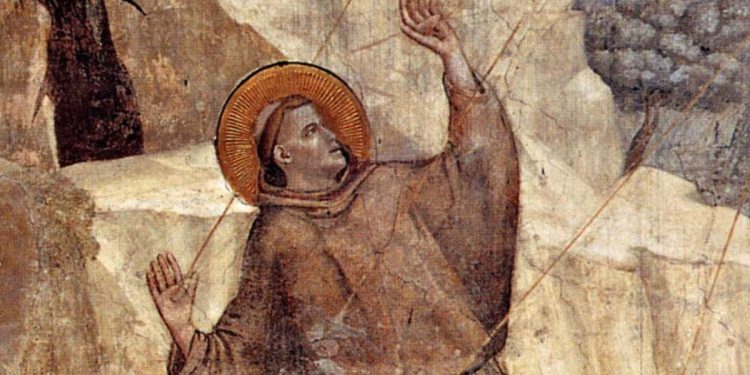 Giotto, "San Francesco riceve le stimmate" (1317-25, Cappella Bardi, Firenze)