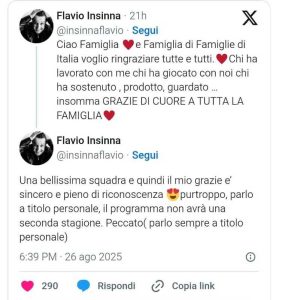 X di Flavio Insinna su Famiglie d'Italia