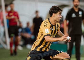 Giacomo De Pieri in azione con la Juve Stabia (da facebook.com/juvestabiaofficial)