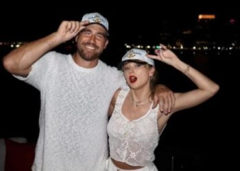 Taylor Swift e il futuro marito Travis Kelce. (Foto: Web)