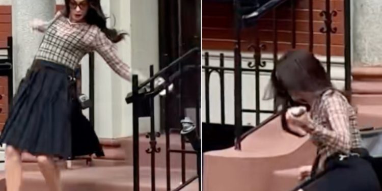 Anne Hathaway caduta set