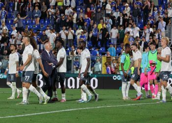 La delusione dei giocatori della Lazio (Foto Ansa)