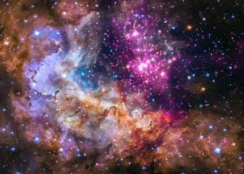 L'ammasso stellare Wsterlund 2 (Credit: X-ray: NASA/CXC/SAO/Sejong Univ./Hur et al; Optical: NASA/STScI