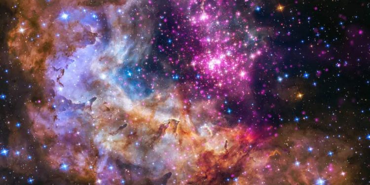 L'ammasso stellare Wsterlund 2 (Credit: X-ray: NASA/CXC/SAO/Sejong Univ./Hur et al; Optical: NASA/STScI