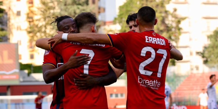 L'esultanza dei giocatori del Potenza (potenzacalcio.eu)