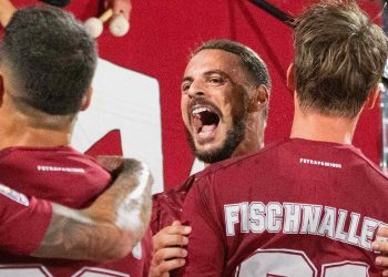 L'esultanza del Trapani (Facebook Fc Trapani 1905)