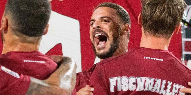 L'esultanza del Trapani (Facebook Fc Trapani 1905)