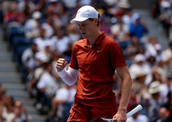 Jannik Sinner esulta, qui agli Us Open (Foto ANSA)