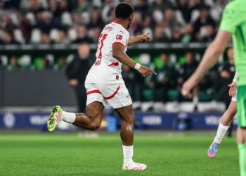 Lois Openda esulta con il Lipsia (Foto ANSA)